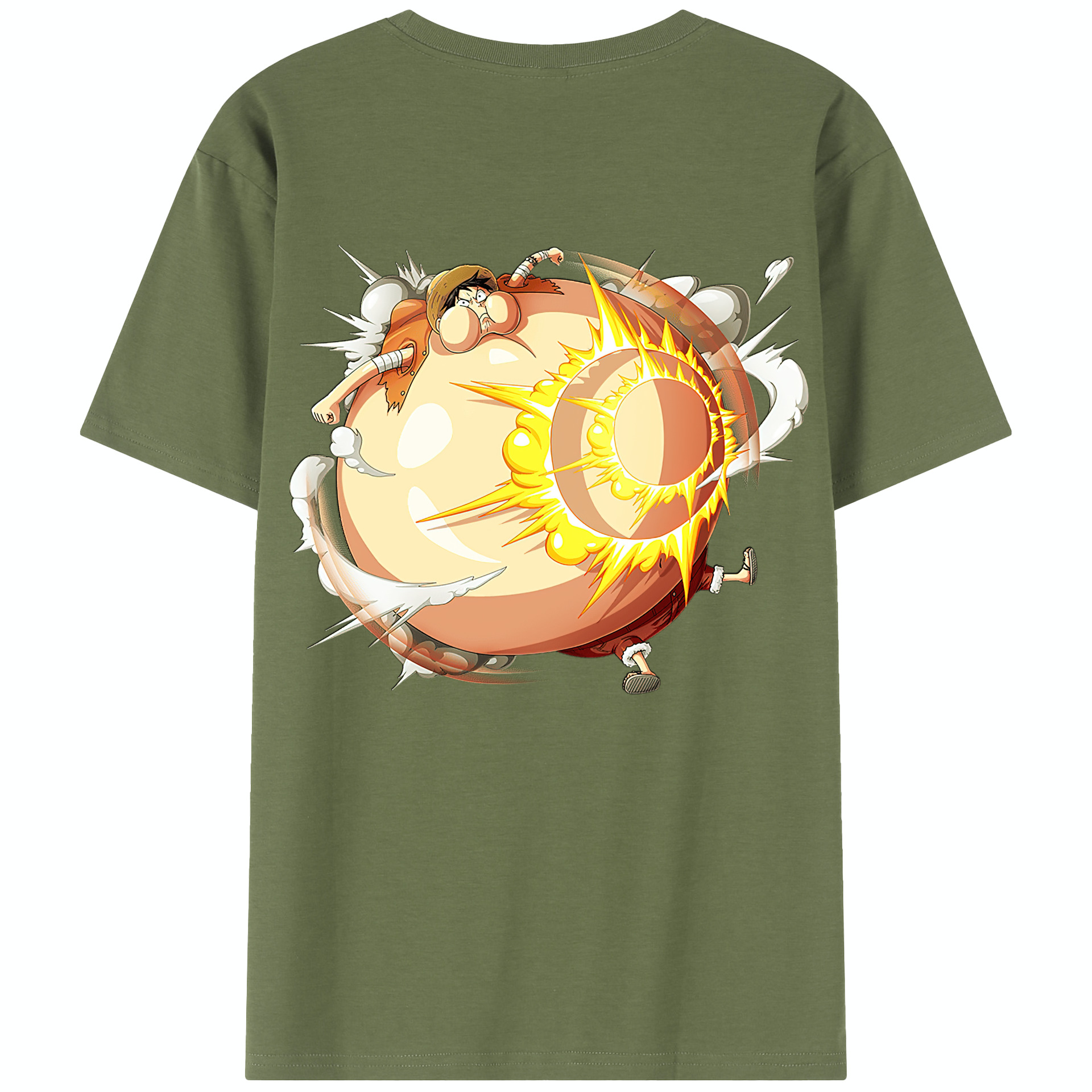 ワンピース モンキー・D・ルフィ ONE PIECE Monkey D. Luffy 綿100％半袖Tシャツ（背面プリント）